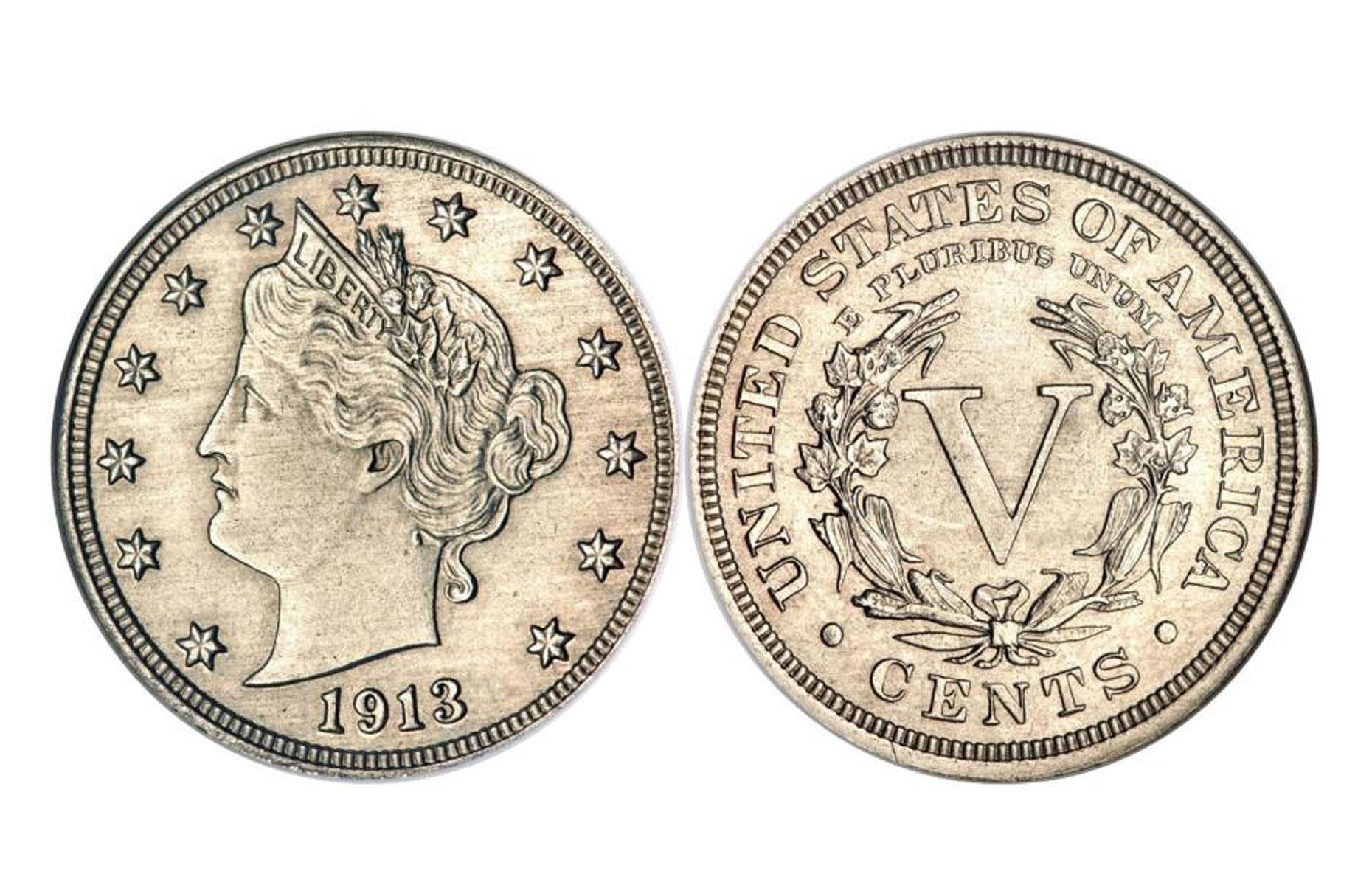 1913 Liberty Head nickel coin: up to $5 million 